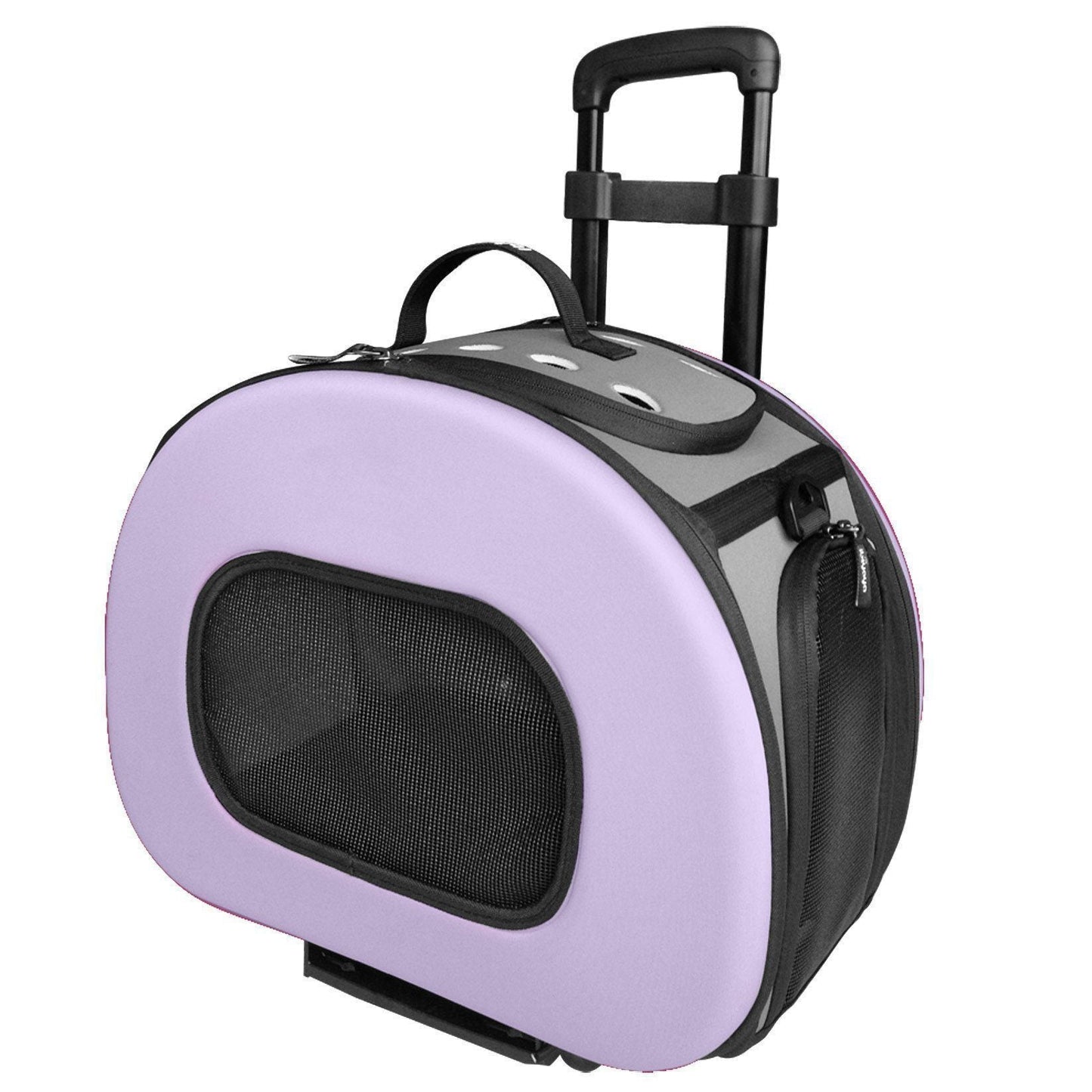 Pet Life ® 'Final Destination' Airline Approved 2-in-1 Tough-Shell Wheeled Collapsible Travel Fashion Pet Dog Carrier Crate