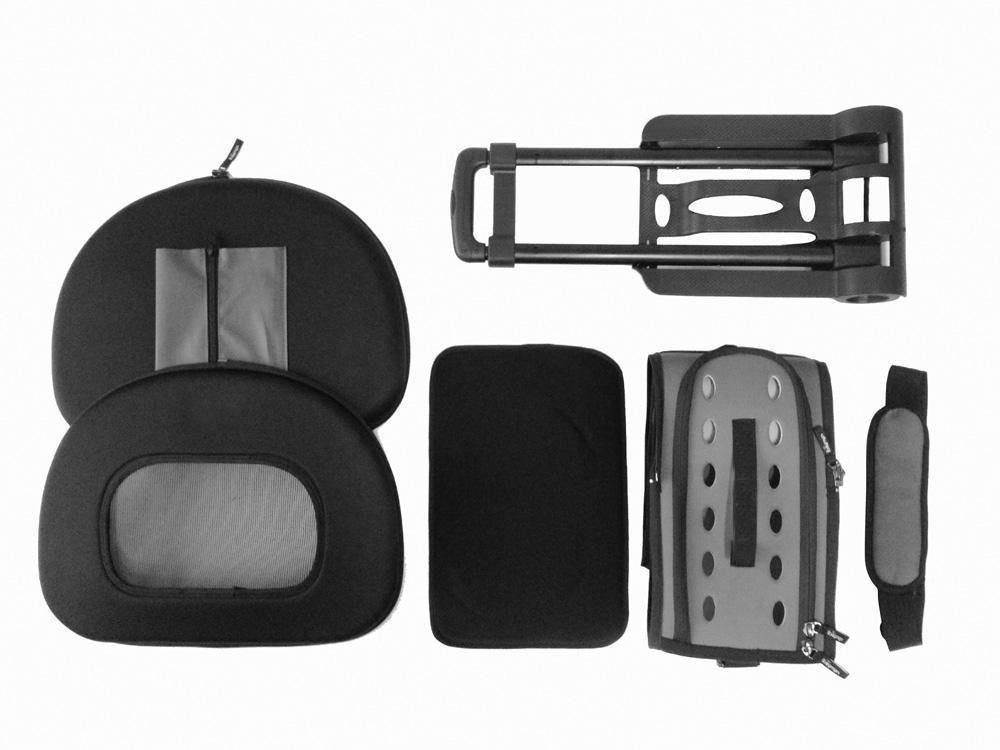 Pet Life ® 'Final Destination' Airline Approved 2-in-1 Tough-Shell Wheeled Collapsible Travel Fashion Pet Dog Carrier Crate